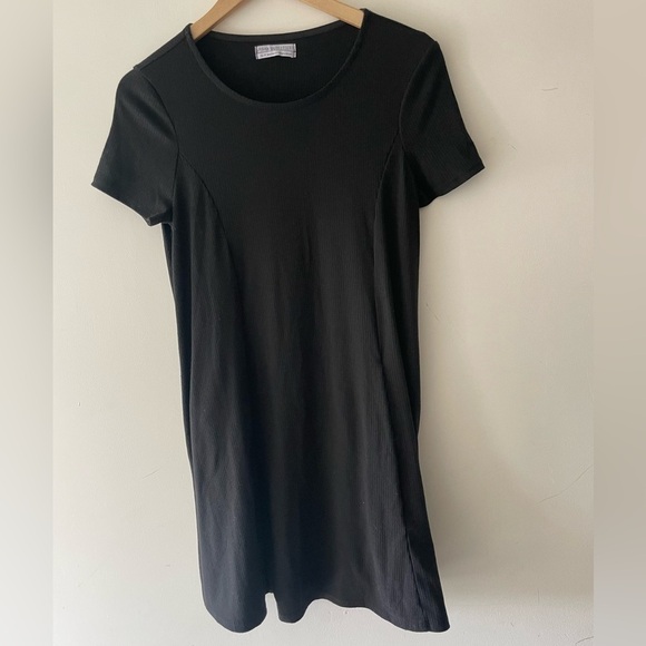 Urban Outfitters Black Basic Flowy T-Shirt Ribbed Dress XS - Picture 1 of 5